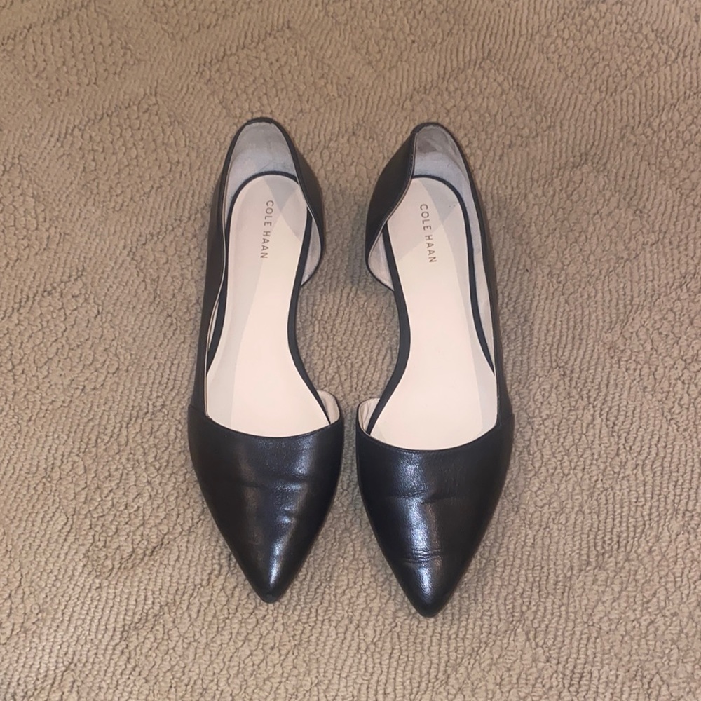 Black pointed toe cole haan flats - side 9